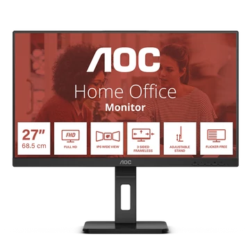 AOC IPS monitor 27" 27E3QAF, 1920x1080, 16:9, 300cd/m2, 4ms, HDMI/DisplayPort/VGA, Pivot, hangszóró