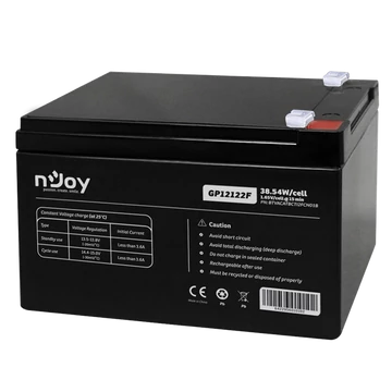 APC (NJOY) GP12122F Akkumulátor 12V/12Ah zárt, gondozásmentes Borne T2