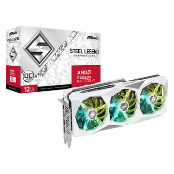 ASROCK Videokártya PCI-Ex16x AMD RX 7700 XT STEEL LEGEND 12GB DDR6 OC