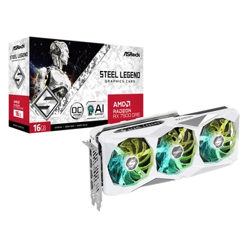 ASROCK Videokártya PCI-Ex16x AMD RX 7900 GRE STEEL LEGEND 16GB DDR6 OC