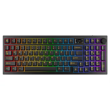 AVAX Vezetékes/Vezeték Nélküli Billentyűzet GM03 PRO USB, Fekete, Mechanikus, Red Switch, HUN