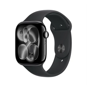 Apple Watch S11 Cellular 42mm Jet Black Aluminium Case with Black Sport Band - S/M