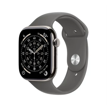 Apple Watch S11 Cellular 42mm Natural Titanium Case with Stone Grey Sport Band - S/M