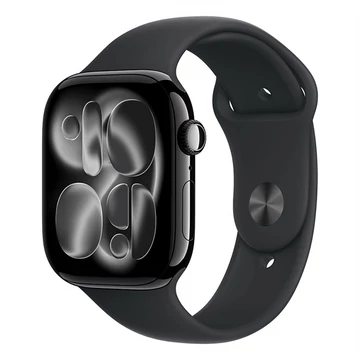 Apple Watch S11 Cellular 46mm Jet Black Aluminium Case with Black Sport Band - S/M