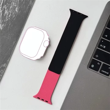 BLACKBIRD Szíj Iwatch készülékhez LITCHI Fekete Pink 38/40/41/S1042 mm