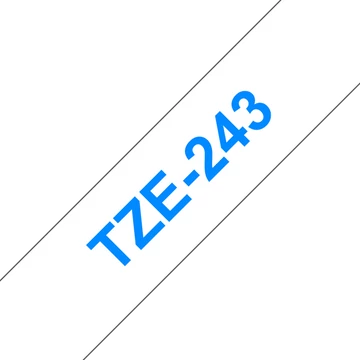 BROTHER szalag TZe-243, Fehér alapon Kék, Laminált, 18mm  0.7", 8 méter