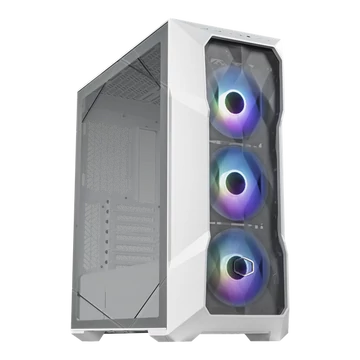COOLER MASTER Ház ATX MasterBox TD500 MESH V2, Tápegység nélkül, Edzett Üveg, fehér
