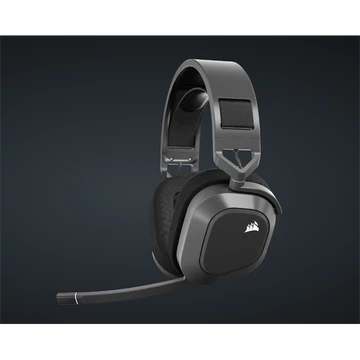 CORSAIR Vezeték Nélküli Headset, HS80 MAX RGB WIRELESS Gaming, Dolby Atmos hangzás, szürke