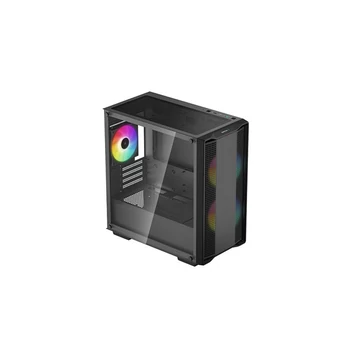 DEEPCOOL Ház Micro ATX CC360 ARGB Tápegység nélkül, Fekete Üvegfalú
