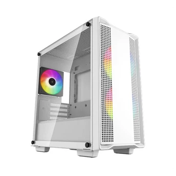 DEEPCOOL Ház Mini-ITX/Micro-ATX CC360 WH ARGB Tápegység nélkül, Fehér Üvegfalú