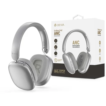 Devia EarBass Pro2 ANC Bluetooth sztereó fejhallgató beépített mikrofonnal - ezüst