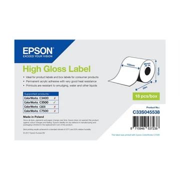 EPSON High Gloss Label Cont.R, 102mm x 33m