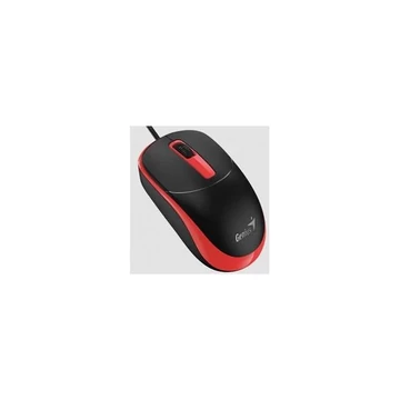 GENIUS Vezetékes egér optikai DX-123, USB, 1000dpi, Fekete/Piros