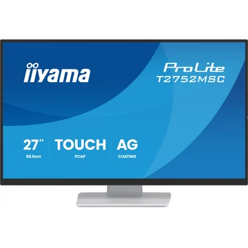 IIYAMA touch IPS monitor 21.5" T2752MSC-W1AG, 1920x1080, 16:9,  400cd/m2, 5ms, HDMI/DP,  hangszóró