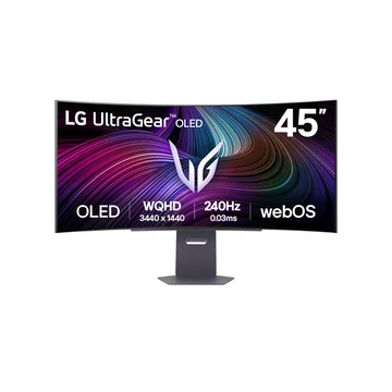 LG OLED Gaming 240Hz ívelt smart monitor 45" 45GX950A, 5120x2160, 21:9, 275cd/m2, 0,03ms, HDMIx2/Displaypor/USBx2/USB-C