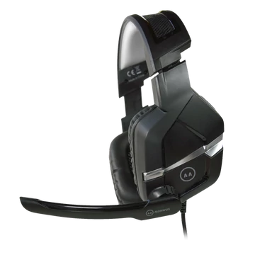 MARWUS GH602 vezetékes gaming headset LED világítással (2 × 3.5mm audio jack + USB táp, ergonomikus)