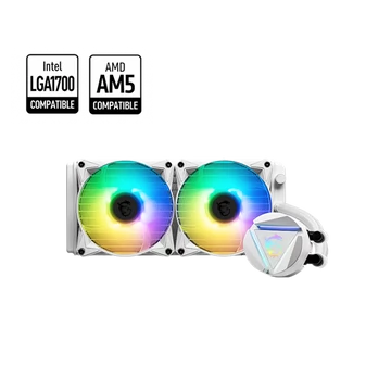MSI CPU hűtő Coreliquid 240R V2 ARGB (vízhűtés), Univerzális, Fehér