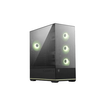 MSI Ház ATX PANO 110R PZ, 4xARGB ventilátor, Tápegység nélkül, üvegfalú, fekete