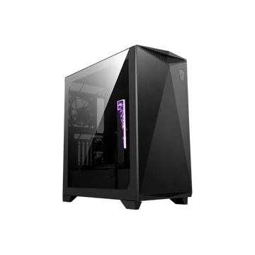 MSI Ház Midi ATX GUNGNIR 300P AIRFLOW, 5db ventilátor, Tápegység nélkül, üvegfalú, fekete