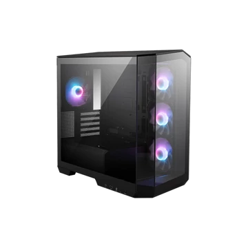 MSI Ház Micro ATX PANO M100R PZ, 4xARGB ventilátor, Tápegység nélkül, üvegfalú, fekete