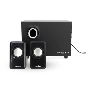 Nedis CSPR10021BK PC (hangfal) hangszóró 2.1, 33 W, 3,5mm sztereo jack
