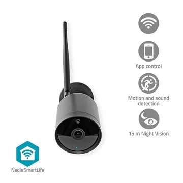 Nedis WIFICO40CBK okos kültéri kamera, Wi-Fi, Full HD 1080p, IP65
