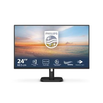 PHILIPS IPS monitor 23.8" 24E1N1100A, 1920x1080, 16:9, 250cd/m2, 4ms, VGA/HDMI, hangszóró, 100Hz