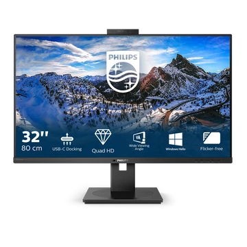PHILIPS IPS monitor 31.5" 326P1H, 2560x1440, 16:9, 350cd/m2, 4ms, 2xHDMI/DP/USB-C/4xUSB/LAN, Pivot, hangszóró&webkamera