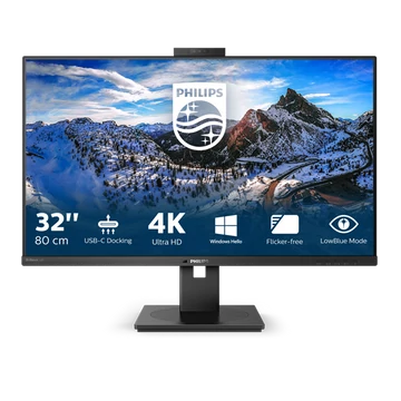 PHILIPS IPS monitor 31.5" 329P1H, 3840x2160, 16:9, 350cd/m2, 4ms, USB-C/4xUSB/DP/2xHDMI/LAN, hangszóró&webkamera
