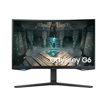 SAMSUNG Ívelt Gaming&Smart 240Hz VA monitor 27" G65B, 2560x1440, 16:9, 350cd/m2, 1ms, DP/2xHDMI/2xUSB/LAN/WiFi/BT, Pivot