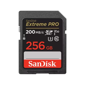 SANDISK 121597, SDXC EXTREME PRO KÁRTYA 256GB, 200/140 MB/s , UHS-I, Class 10, U3, V30