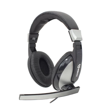 SBOX Fejhallgató, HEADSET + MICROPHONE, Black/Silver