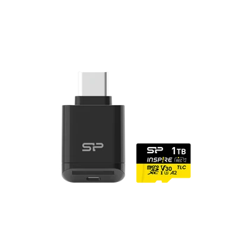 SILICON POWER Memóriakártya MicroSDXC 128GB CL10 A1 UHS-I U1 V30, Inspire + kártyaolvasó