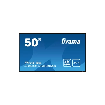 iiyama Prolite 24/7 50", 3840x2160, 16:9, 500cd/m2, 9,5ms,5000:1, HDMIx3/VGA/USB/RS232C/RJ45/IR, LH5041UHS-B2AG
