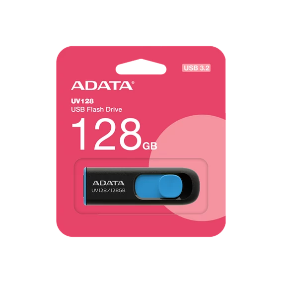 ADATA Pendrive 128GB, UV128 USB 3.2, Fekete-kék