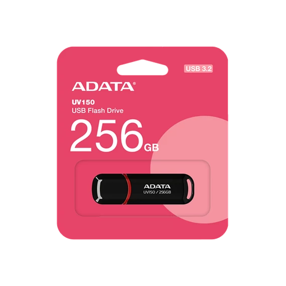 ADATA Pendrive 256GB, UV150 USB 3.2, Fekete