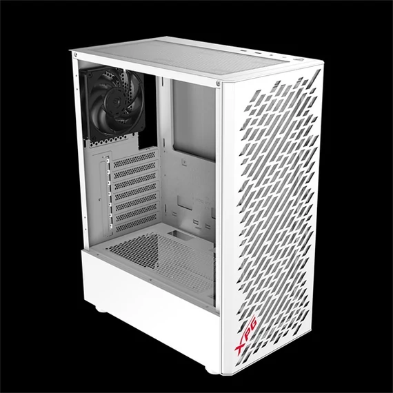 ADATA XPG Ház Midi ATX Valor AIR, 4x120mm ventilátor, Tápegység nélkül, üvegfalú, fehér