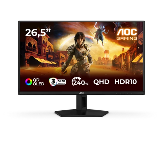 AOC Gaming OLED monitor 26,5" Q27G41ZDF 2560x1440, 16:9, 400cd/m2, 0,03ms, 240Hz, HDMI/DisplayPort