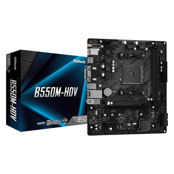 ASROCK Alaplap AM4 B550M-HDV AMD B550, mATX