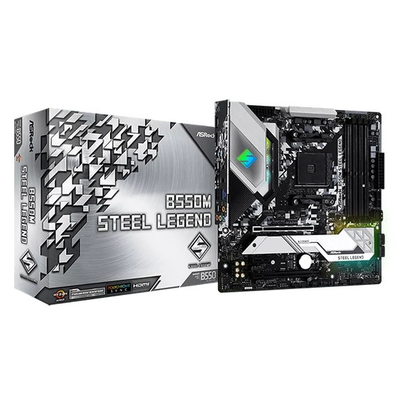 ASROCK Alaplap AM4 B550M STEEL LEGEND AMD B550, mATX