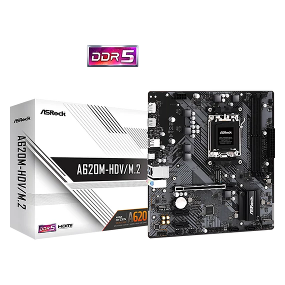 ASROCK Alaplap AM5 A620M-HDV/M.2 AMD A620, mATX