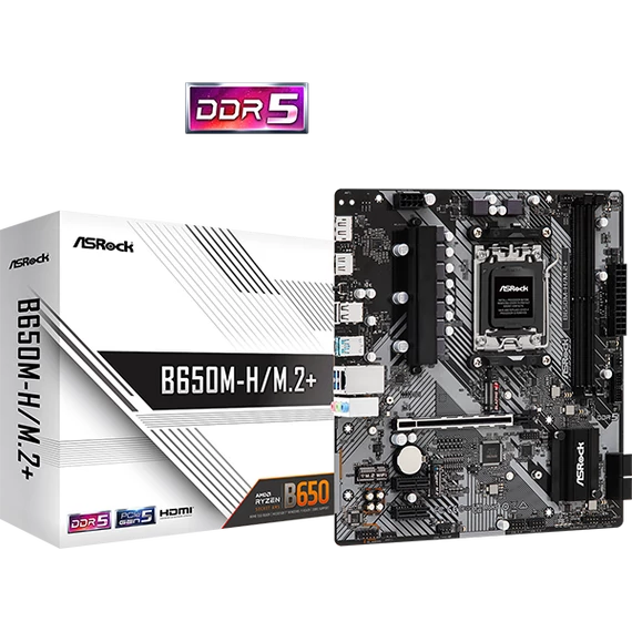 ASROCK Alaplap AM5 B650M-H/M.2+ AMD B650, mATX