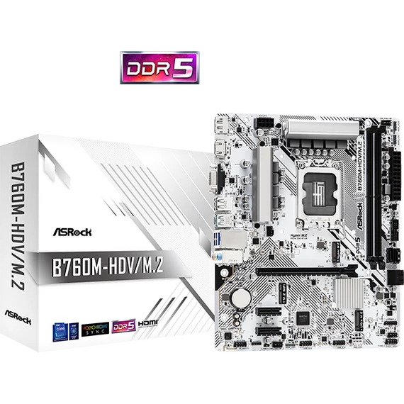ASROCK Alaplap S1700 B760M-HDV/M.2 INTEL B760, mATX