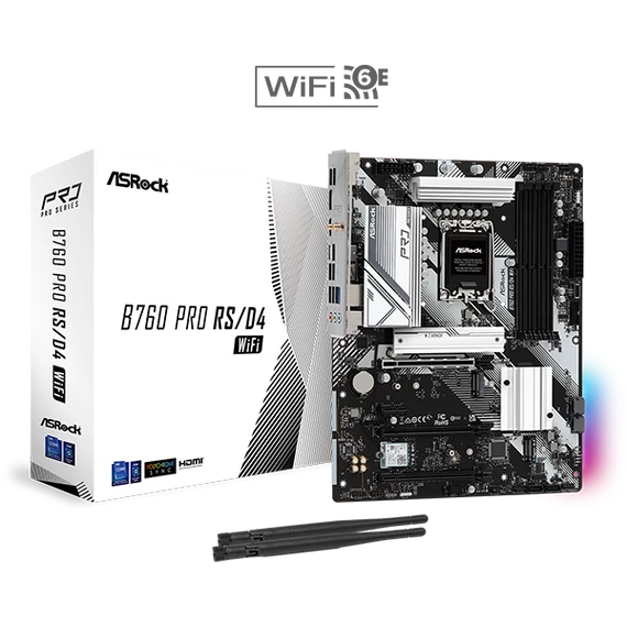 ASROCK Alaplap S1700 B760 PRO RS/D4 WIFI INTEL B760, ATX