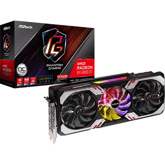 ASROCK Videokártya PCI-Ex16x AMD RX 6800 XT PHANTOM GAMING 16GB DDR6 OC