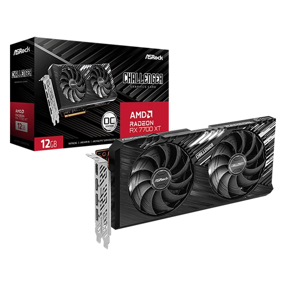 ASROCK Videokártya PCI-Ex16x AMD RX 7700 XT CHALLENGER 12GB DDR6 OC