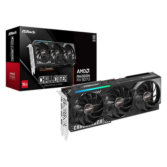 ASROCK Videokártya PCI-Ex16x AMD RX 9070 CHALLENGER 16GB DDR6