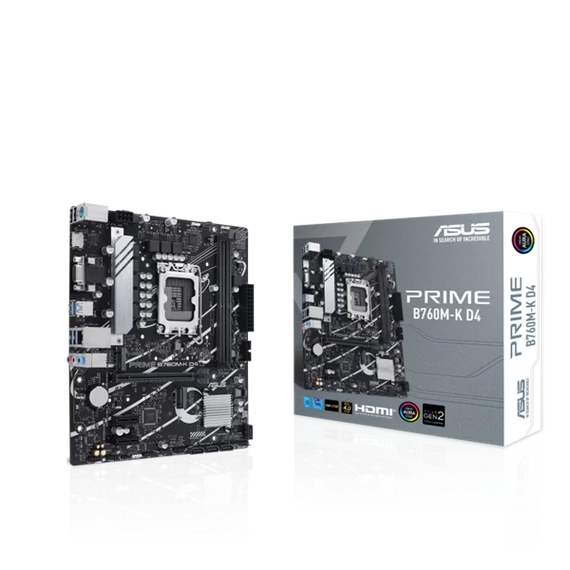 ASUS Alaplap S1700 PRIME B760M-K D4 INTEL B760, mATX