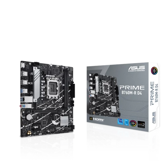 ASUS Alaplap S1700 PRIME B760M-R D4 INTEL B760, mATX