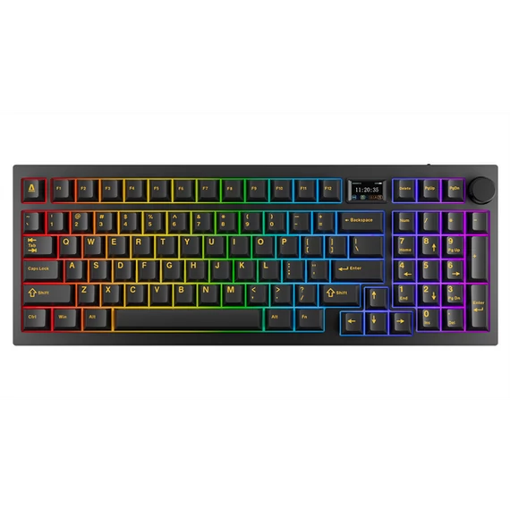 AVAX Vezetékes/Vezeték Nélküli Billentyűzet GM03 PRO USB, Fekete, Mechanikus, Brown Switch, HUN